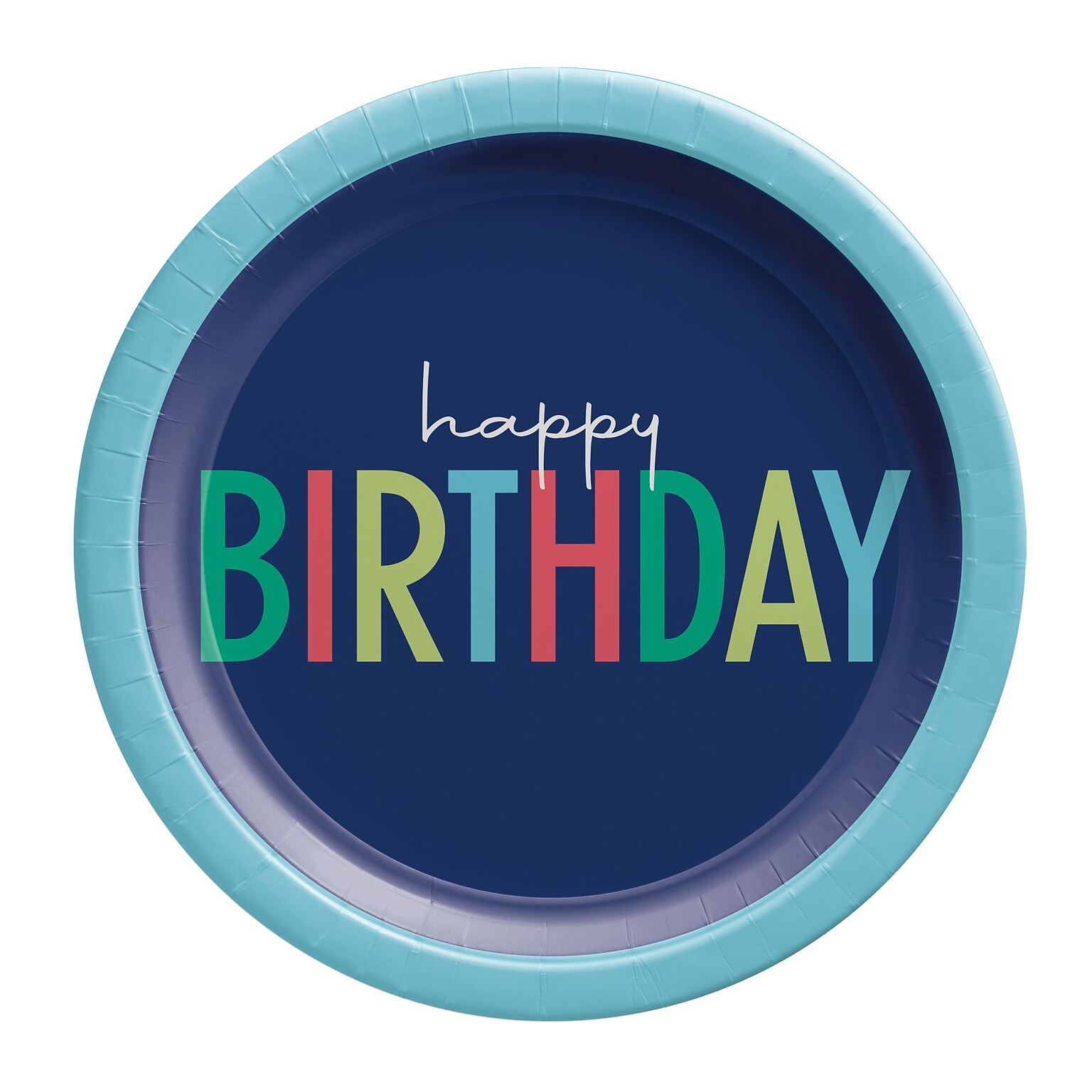 Party City Modern Happy Birthday 9 Paper Plates, Multicolored, 8 Plates/Pack (AM59050124-ST)
