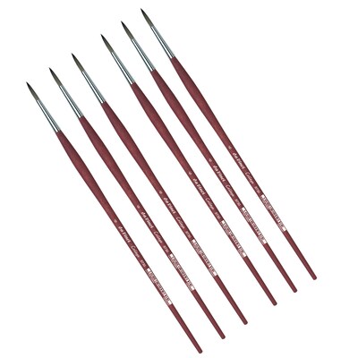da Vinci COLLEGE Oil and Acrylic Synthetic Bristle, Round Brush, 6/Bundle (DVXVA87306-6)