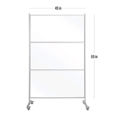 MasterVision Protector Series Mobile Glass Panel Divider, 69" x 22" x 49" (BVCDSP123046)