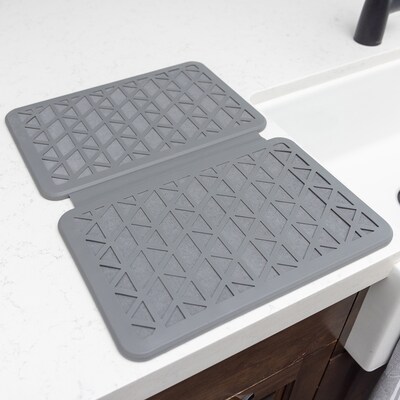 Better Houseware The Magic Dishmat™ II Stone and Silicone Drying Mat, Gray (3417)