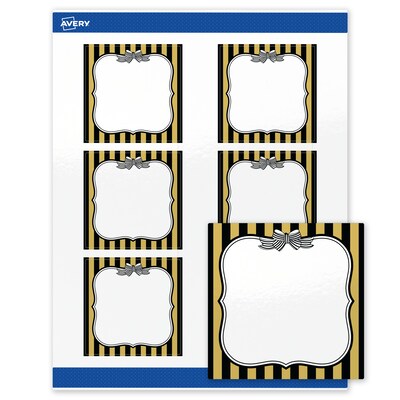 Avery Square Laser/Inkjet Multipurpose Labels, 3 x 3, White, 60/Pack (19479370941)
