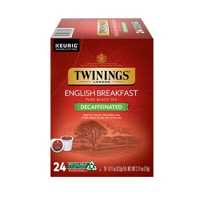 Twinings of London English Breakfast Decaf Black Tea, Keurig® K-Cup® Pods, 24/Box (TNA85784)