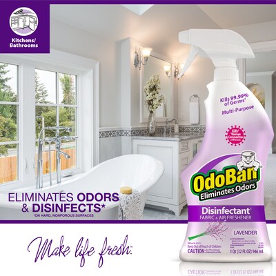 OdoBan Air Freshener & Deodorizer Spray, Lavender Scent, 32 oz. (910101-Q6)
