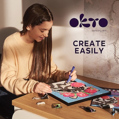 OKTO Clay-by-Number Raccoon Air-Dry Clay Art Kit, 17/Set (OKT20002)