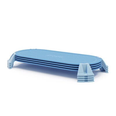 Foundations Podz Stackable Fabric Cot, Standard, 54.25 x 27.9, Blue, 4/Pack (FND4604037)