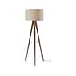 Adesso Director 60.25" Walnut Floor Lamp with Off-White Drum Shade (6424-15)
