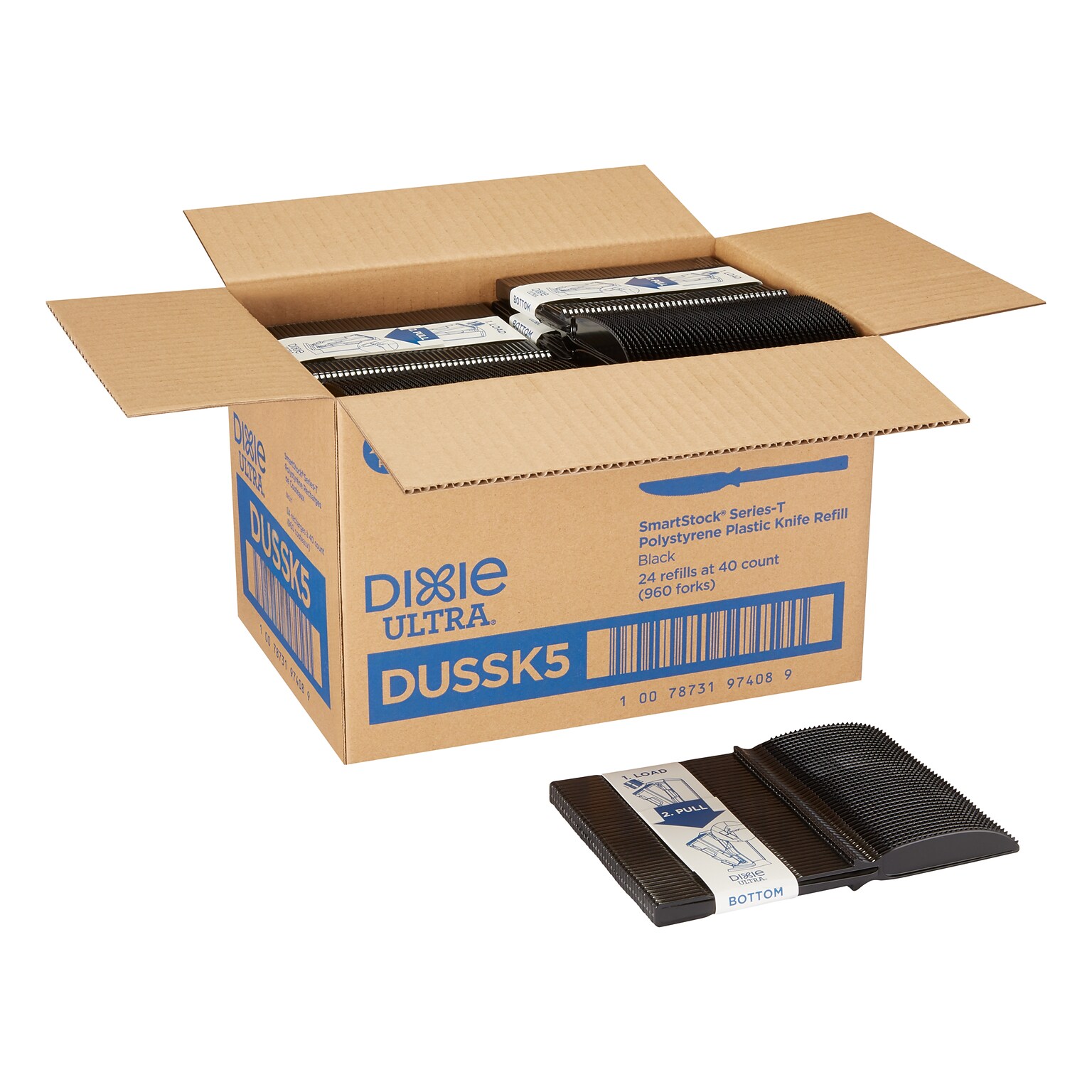 Dixie Ultra SmartStock Series-T Polystyrene Knife Set, Black, 960/Carton (DUSSK5)