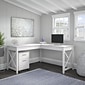 Bush Furniture Key West 60"W L-Shaped Desk, Pure White Oak (KWD160WT-03)