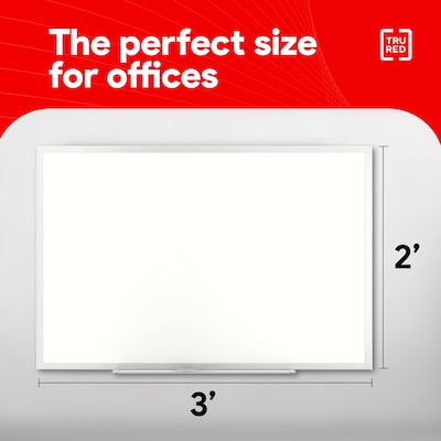 TRU RED™ Melamine Dry Erase Board, Gray Frame, 3' x 2' (TR59355)