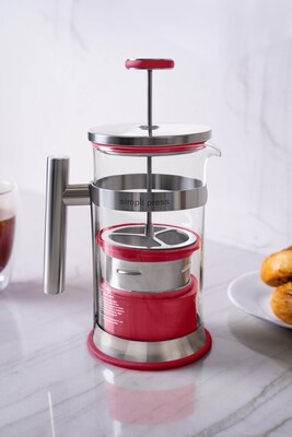 Simpli Press 34-Ounce Coffee Press, Red (SIM34ORED)