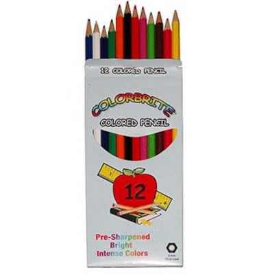 Color-Brite Colored Pencil Set, 12 Assorted Colors/Set (361112)