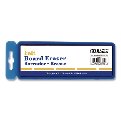 Bazic Whiteboard and Chalkboard Eraser, Felt, With Hanger (BAZ6005)