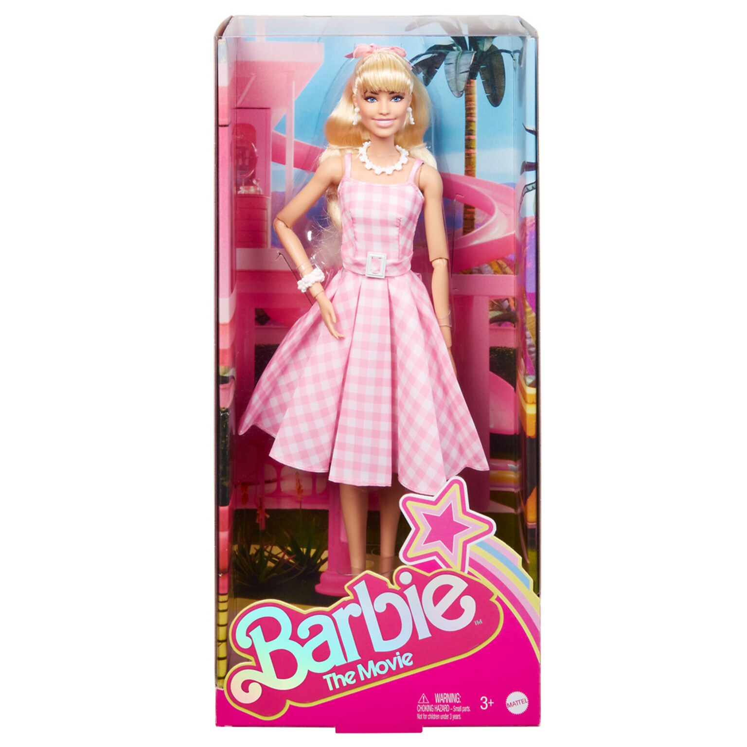 Mattel Barbie The Movie Barbie Doll, Pink Gingham Dress (HPJ96)