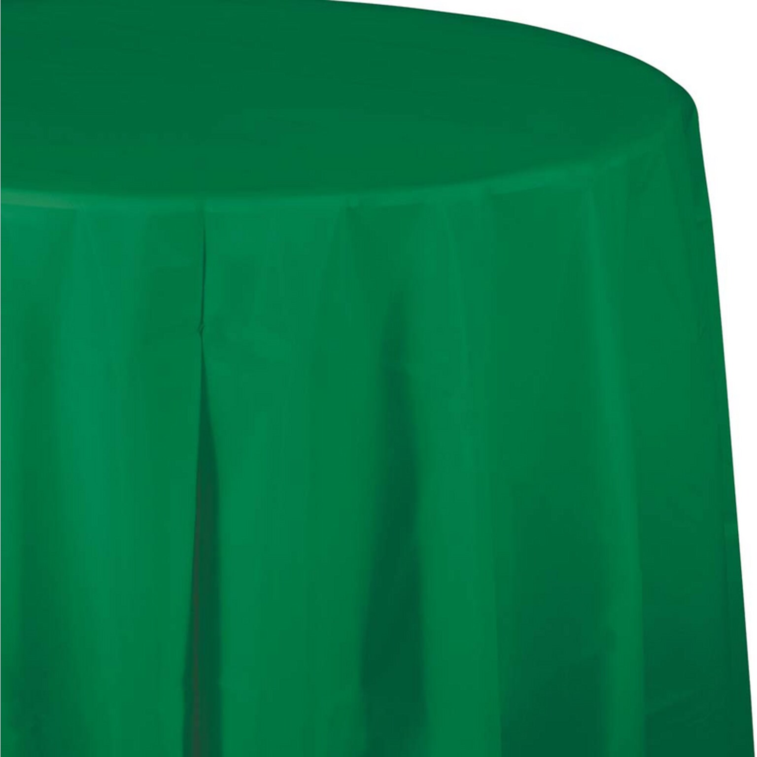 Creative Converting Touch of Color Round Plastic Tablecloth, Emerald Green, 12/Pack (703261)