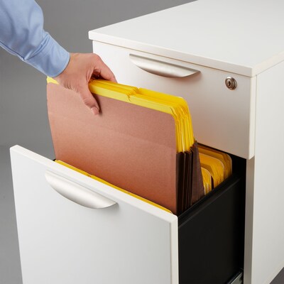 Staples Reinforced File Pocket, 7" Expansion, Letter Size, Brown, 5/Box (ST378737)