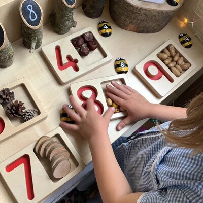 Learn Well Number Trays 1-9, Assorted Colors, 9/Set (YUSE0269)