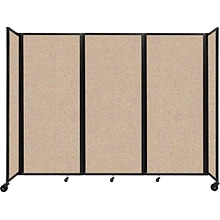 Versare The Room Divider 360 Freestanding Folding Portable Partition, 82H x 102W, Beige Fabric (11