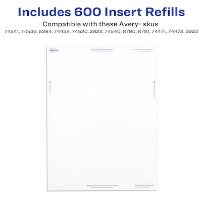 Avery Name Badge Kit, White, 600/Pack (35392)