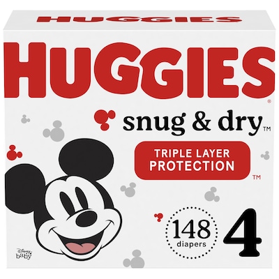 Huggies Snug & Dry Diapers, Size 4, 148 CT (51518)