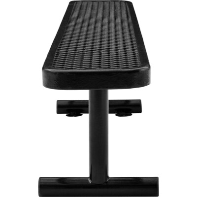 Global Industrial 6' Outdoor Steel Flat Bench, Expanded Metal, Black (277156BK)