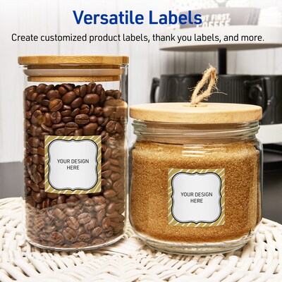 Avery Square Laser/Inkjet Multipurpose Labels, 3" x 3", White, 60/Pack (19479370987)