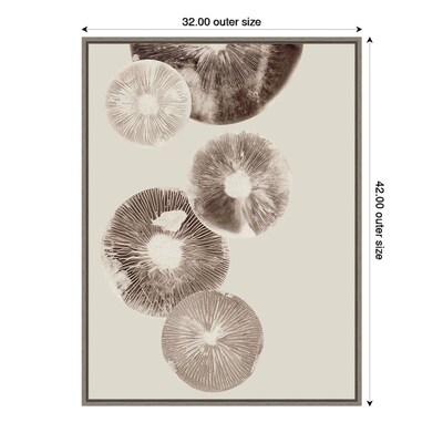 Amanti Art Mushroom 6 Light Brown by Pernille Folcarelli Framed Canvas Wall Art Print, 32" x 42" (A42677747977)
