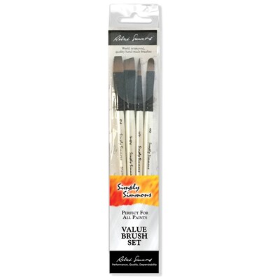 Daler-Rowney Simply Simmons Work Horse Brush Set, 5/Set, 2 Sets/Bundle (DRW255400001-2)