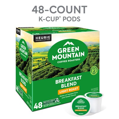 Green Mountain Coffee Roasters Breakfast Blend Coffee Keurig® K-Cup® Pods, Light Roast, 48/Box (81909/15170)