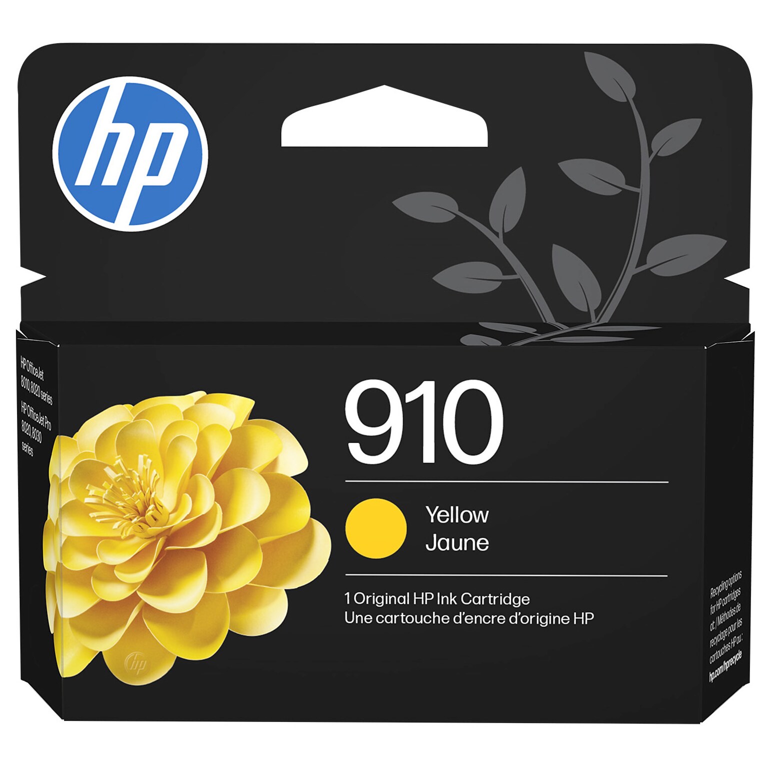 HP 910 Yellow Standard Yield Ink Cartridge, Prints Up to 315 Pages (3YL60AN#140)