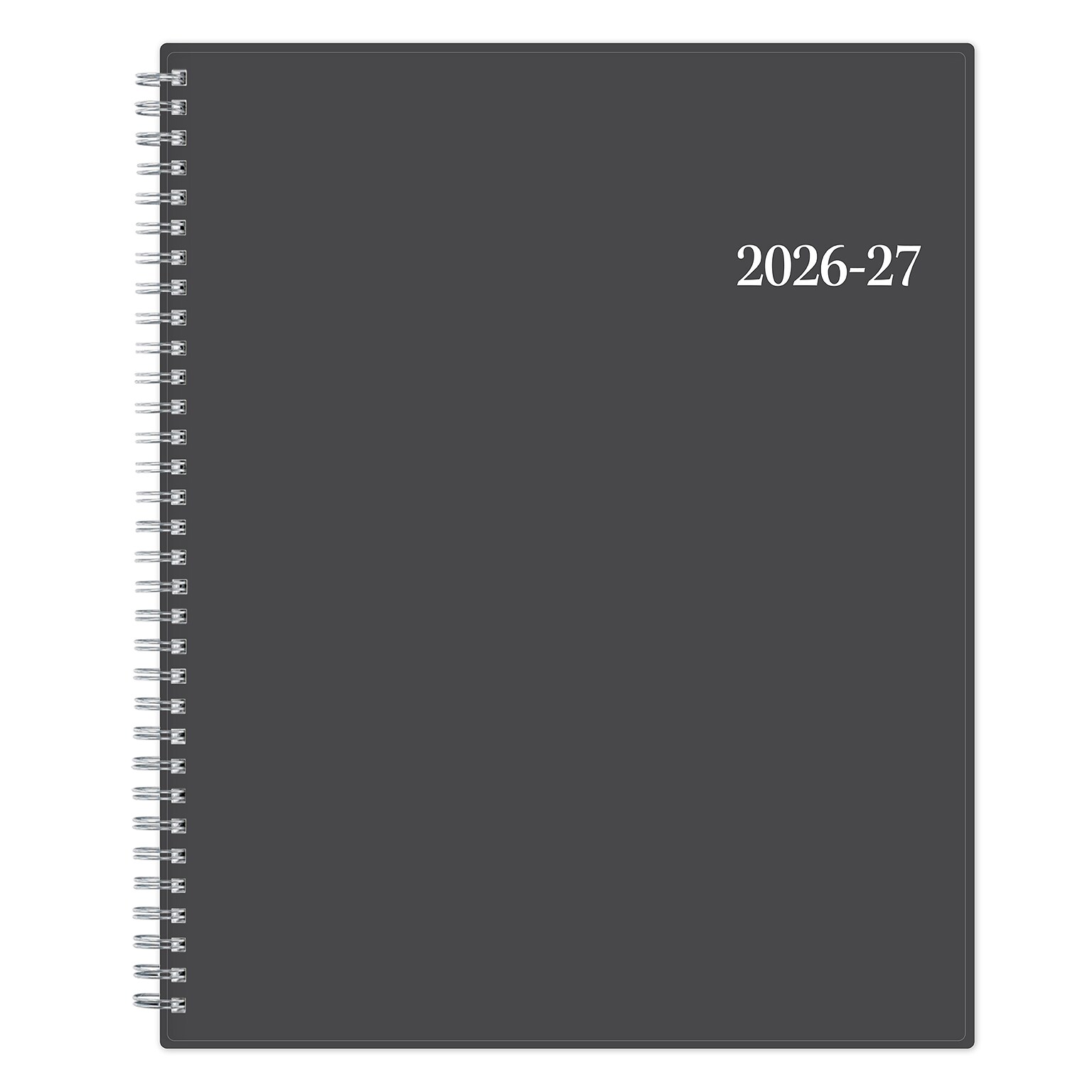 2026-2027 Blue Sky Collegiate 8 x 11 Academic Year Weekly & Monthly Planner, Plastic Cover, Gray (100135-A27)