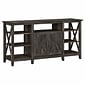 Bush Furniture Key West Tall TV Stand, Dark Gray Hickory, Screens up to 65" (KWV160GH-03)