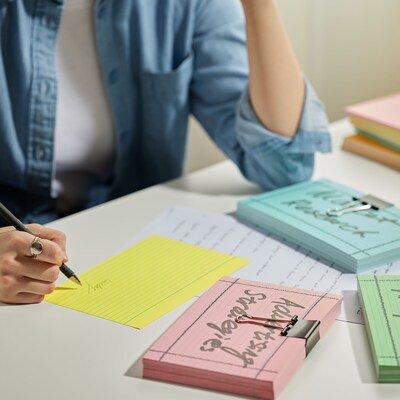 Staples 5" x 8" Index Cards, Lined, Assorted Colors, 300/Pack (TR50995)