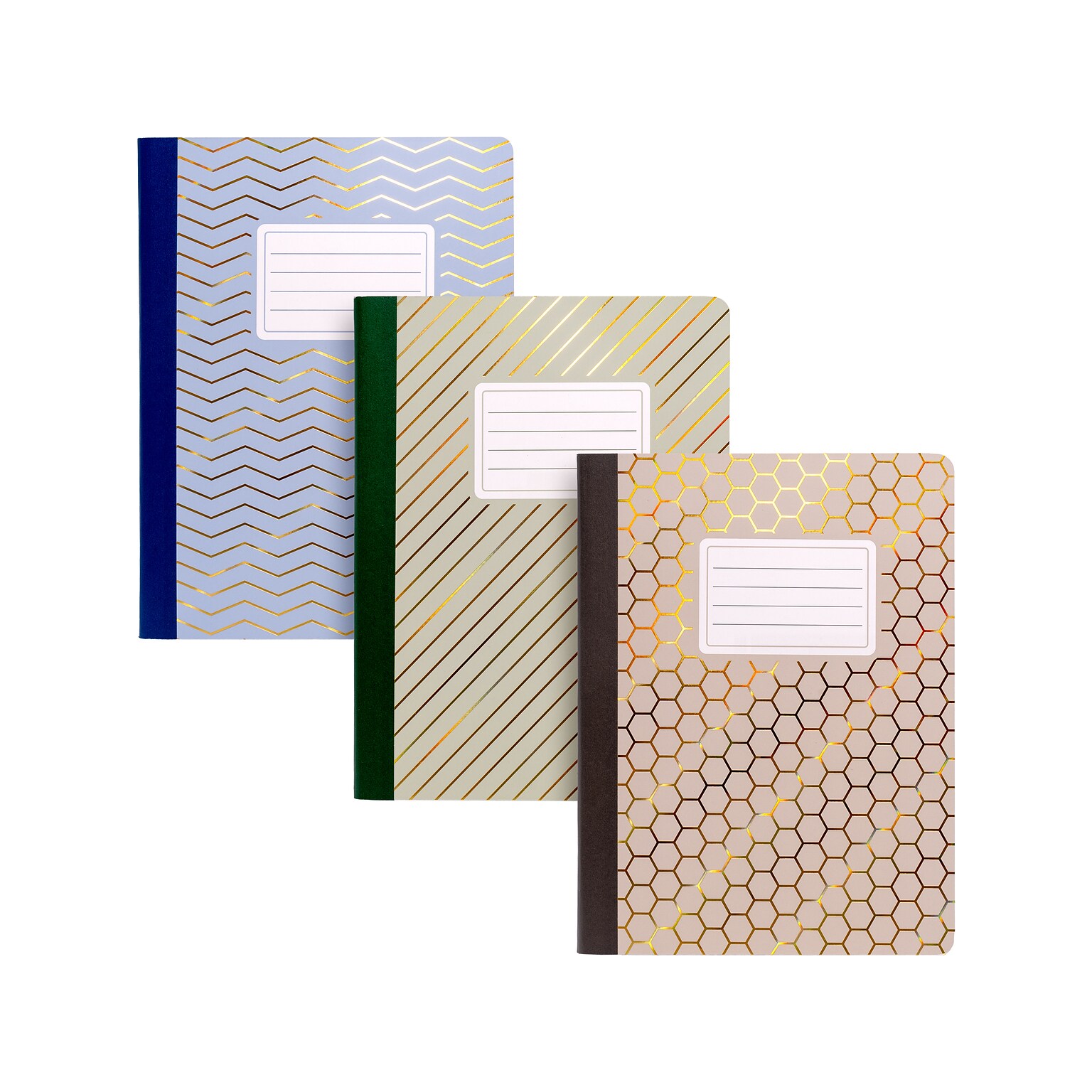 Pukka Pad Haze Composition Notebooks, 7.5 x 8.75, College-Ruled, 70 Sheets, Assorted Colors, 3/Pack (9976(AST)-HZE)