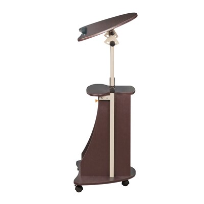 Techni Mobili 22"W Manual Adjustable Standing Laptop Cart, Chocolate (RTA-B005-CH36)