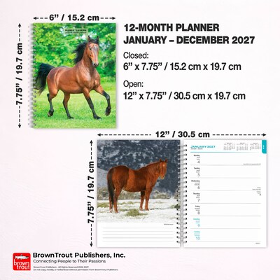 2027 BrownTrout Horse Lovers 6.5" x 7.8" Calendar Year Weekly Standard Planner, Multicolor (9798330709458)