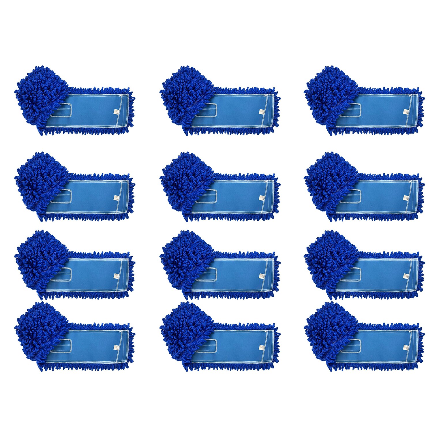BISON LIFE Kleen Handler Microfiber Dust Mop Head, 6.75 x 18, Blue, 12/Pack (BPES-LEBDM-18-12)