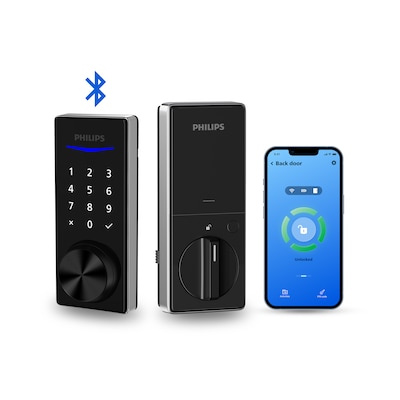 Philips Bluetooth Touchscreen Smart Deadbolt with Handle – Satin Nickel
