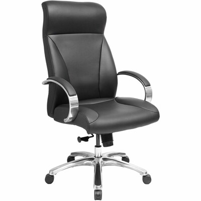 Lorell Pike Ergonomic Polyurethane Swivel Executive Chair, Black (LLR63310)