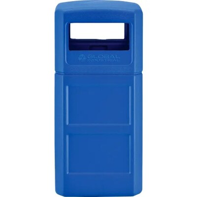 Global Industrial Square Plastic Waste Receptacle w/ Dome Lid, 42 Gallon, Blue (641414BL)