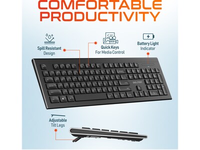 Delton Work Anywhere 20X Pro Wireless Noise Canceling Bluetooth Computer Over-the-Ear Headset Kit (DBND4WLS20XREG)