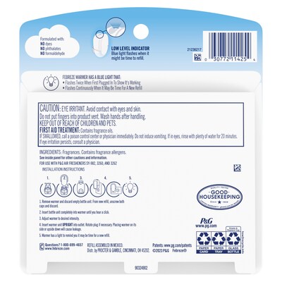 Febreze Plug In Oil Warmer Refill, Watermelon Scent, 0.87 oz., 2/Pack (11425)