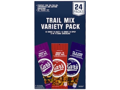 Kars Gluten-Free Nut Trail Mix Variety Pack, 46 oz., 24 Bags/Box (8362)