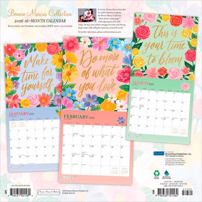 2026 Plato Bonnie Marcus 12 x 12 Monthly Wall Calendar (9798330701582)