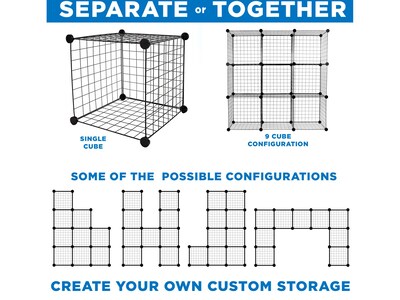 Mount-It! 28" x 42" 6-Cube Storage Organizer, Black (WI-4012)