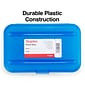 Staples® Translucent Pencil Boxes, Blue, 2 1/4"H x 5 5/8"W x 8 1/4"L