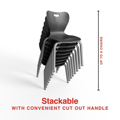 Staples Polypropylene 12" Student Chair, Black, 4/Box (ST63543)