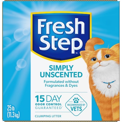 Fresh Step Simply Unscented Clumping Litter, 25 lb. Box (30682)
