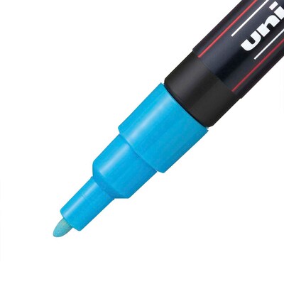 POSCA PC-3M Water Based Paint Marker, Reversible Fine Tip, Light Blue, 3/Pack (UBCPC3MLTBLUE-3)