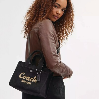 Coach Canvas Cargo Tote 26 - Black / Silver