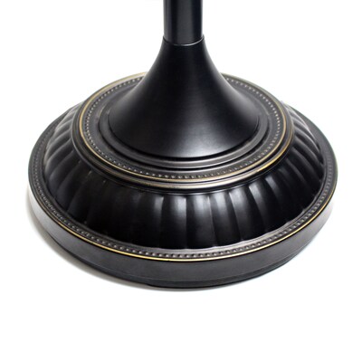 Elegant Designs 71" 1 Light Torchiere Floor Lamp with Marbelized Amber Glass Shade, Restoration Bronze (LF2001-RBZ)